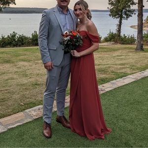 Azazie Millie dress in Terracotta